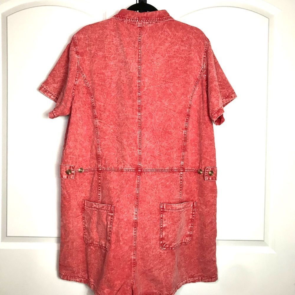 Boho Jean Short Jumper, Stonewashed, Zipper Front, Working Pockets 2X - Picture 2 of 12